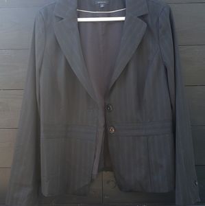 Semantiks black pen stripe blazer, size 16.